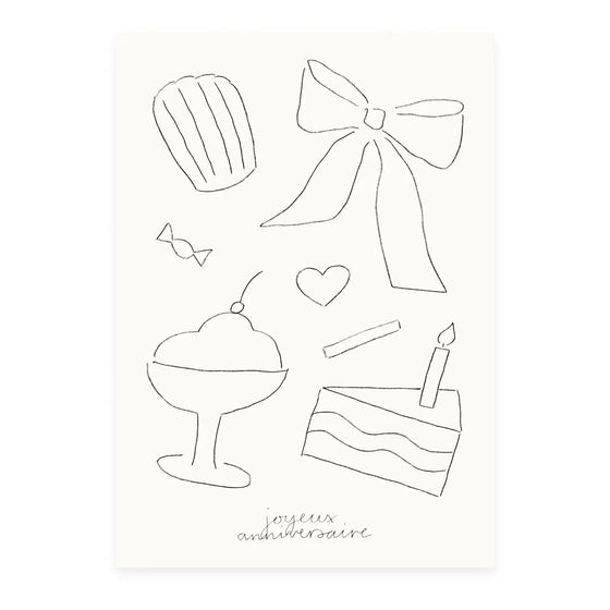 Melt Atelier // Postkarte Joyeux Anniversaire Tarte