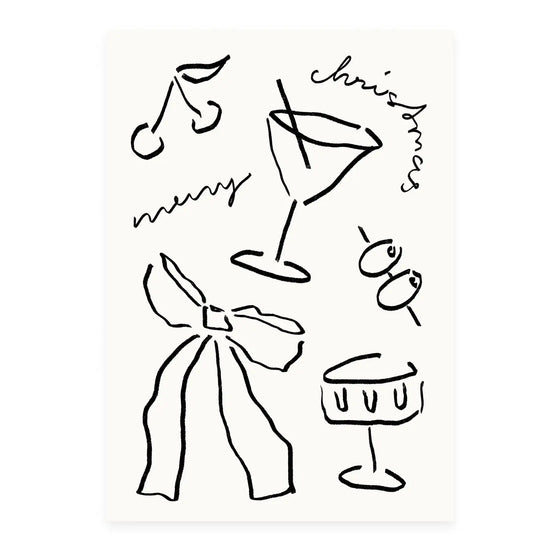 Melt Atelier // Postkarte Merry Christmas Cerise & Olives