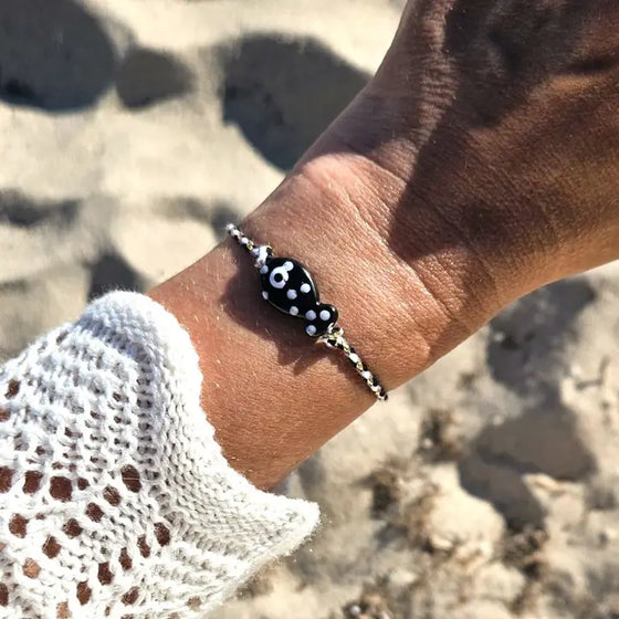 Ibiza Boutique // Armband Fisch Dots Schwarz Keramik