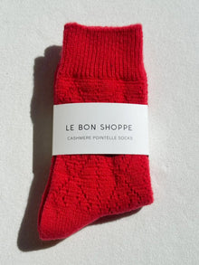  Le Bon Shoppe // Socks Cachemire Pointelle Rouge