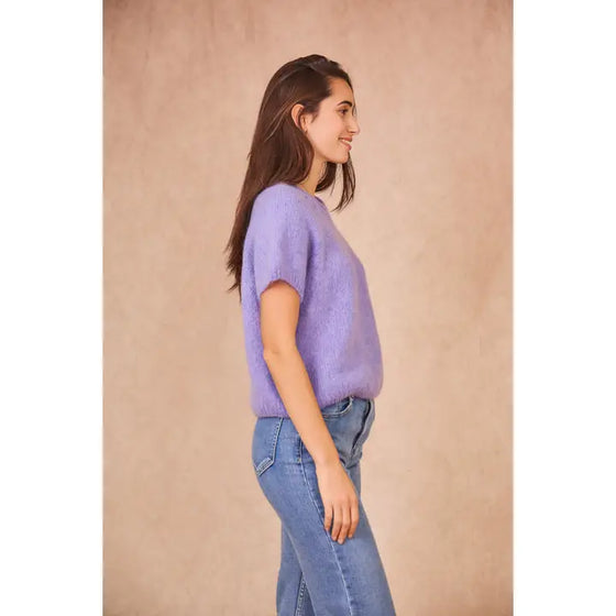 Calie Paris // Pullover Kidmohair kurzarm Lilas