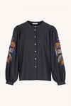 by bar amsterdam // Bluse Rikki Embroidery Charcoal