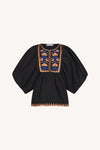 by-bar amsterdam // Bluse Gabie Embroidery Jet Black