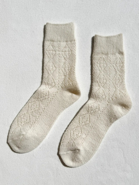 Le Bon Shoppe // Socks Cachemire Pointelle Crème