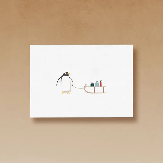 tucán y limón // Postkarte Pinguin mit Geschenken
