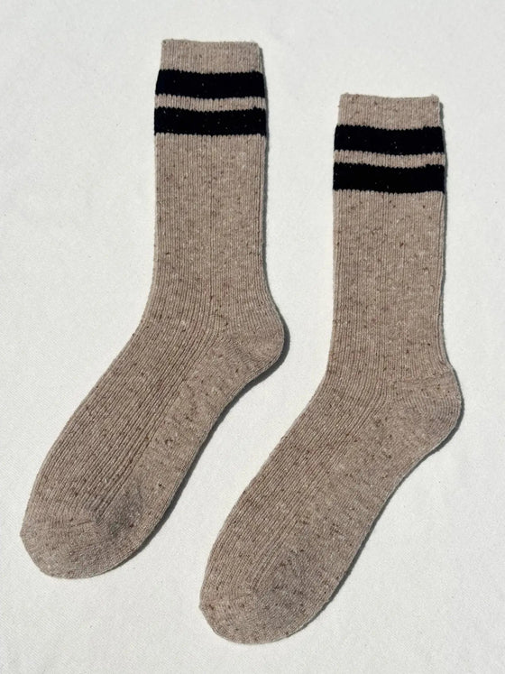 Le Bon Shoppe // Snow Varsity Socks Beige/Noir