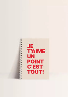  Papier and Co. // Notizbuch je t'aime un point c'est tout