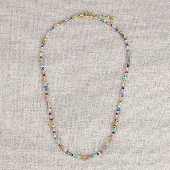Cleias // Kette Tiya Acier/Perles Multico