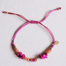  Bazou // Armband Satin Pierres précieuses Fushia