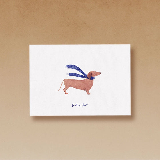 tucán y limón // Postkarte Dackel Frohes Fest