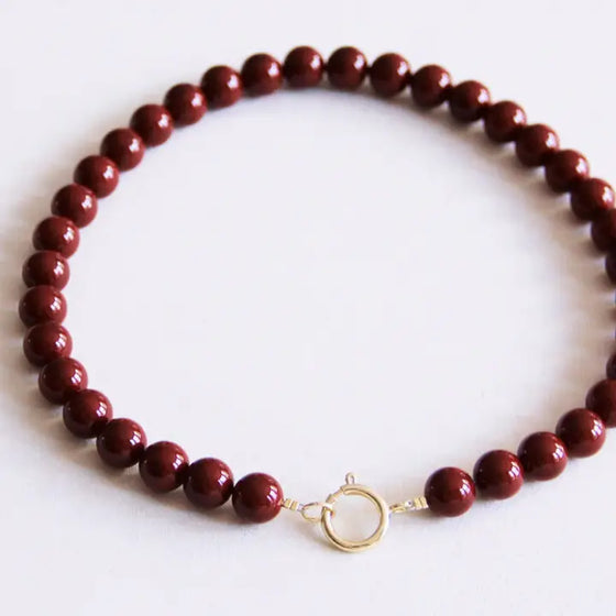 Bazou // Kette Pierre naturelle XL Burgundy