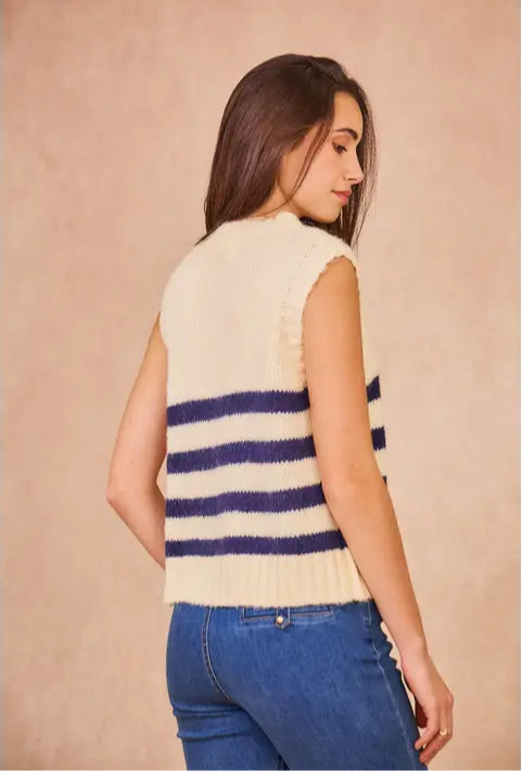 Calie Paris // Strickweste Martine rayures bleu