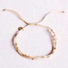  Bazou // Armband Satin 4-fach Perles Ecru