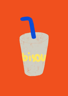  Framboise & Ketchup // Postkarte Milchshake Bisou
