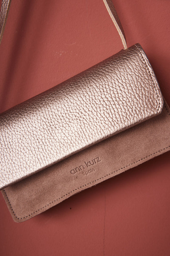 Ann Kurz // Mini Phone Bag Suede Mix Piombo Gris