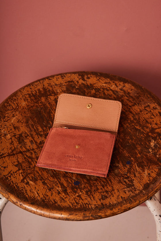Ann Kurz // Mini Compact Purse Suede Mix Bruciato