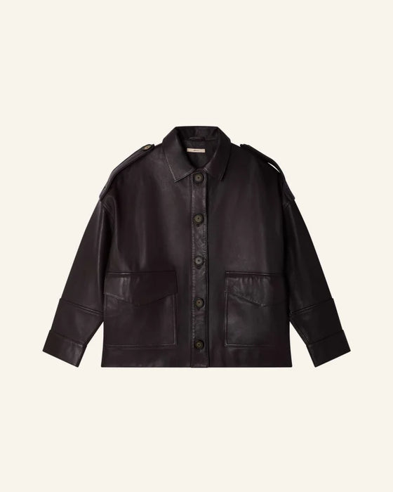 SESSUN // Lederjacke Harriboyd Coffee