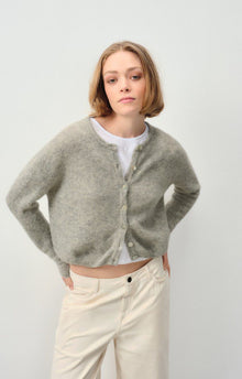  American Vintage // Strickjacke Vitow Gris Claire Chiné