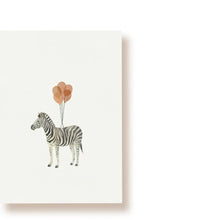  tucán y limón // Postkarte Zebra mit Luftballons