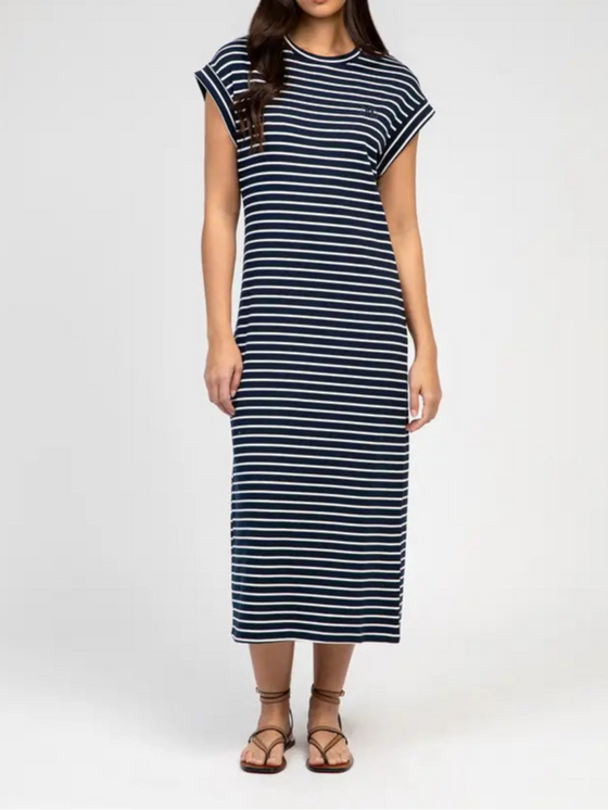 An'ge // Kleid Enoha Stripes Marine