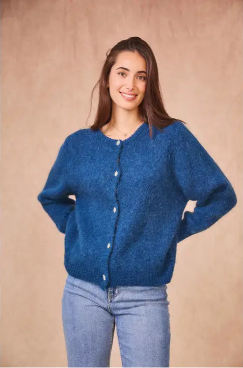 Calie Paris // Strickjacke Calie Kidmohair Navy