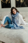 Tales by Solid // Schal Baby Alpaca Grey Blue/Natural White