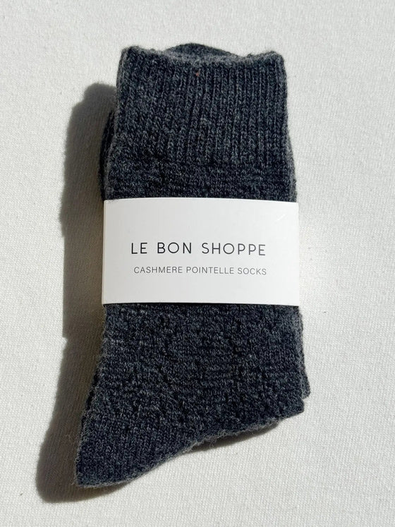 Le Bon Shoppe // Socks Cachemire Pointelle Charbon