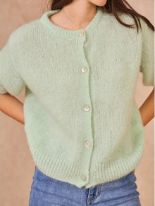  Calie Paris // Strickjacke Calie Kidmohair kurzarm Vert d'eau