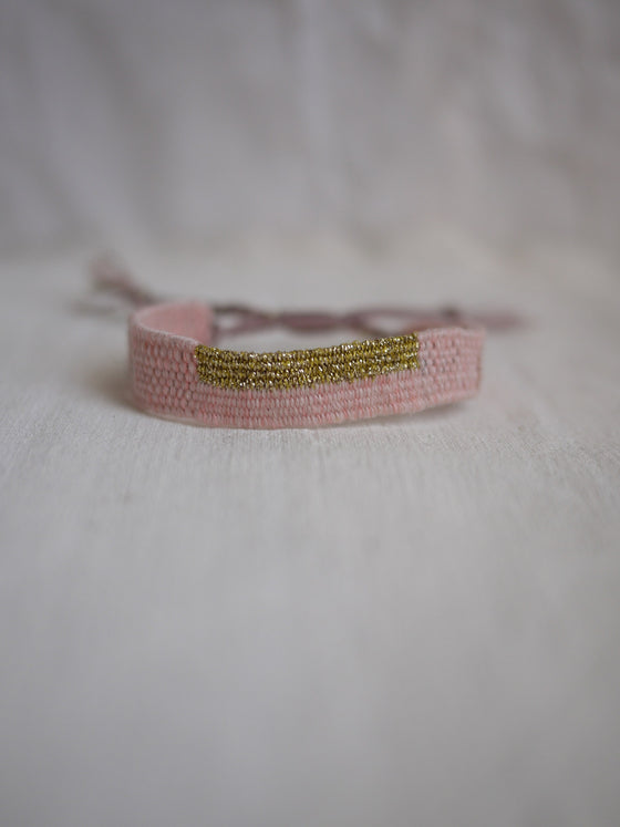 MYRIAM BALAŸ // Bracelet Loom N° 306 Gold Pink