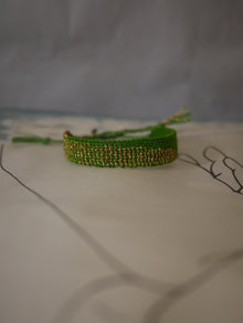  MYRIAM BALAŸ // Bracelet Loom N° 85V Doré Vert