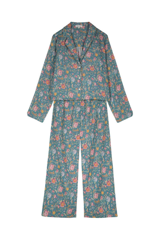 LOUISE MISHA // Pyjame Set Loukane Blue Rosa Damscena