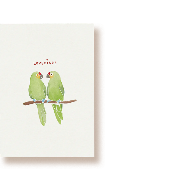 tucán y limón // Postkarte Lovebirds