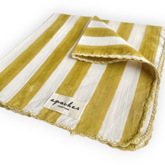 Apaches Collections // Servietten Bombay Rayures Anis