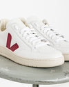 VEJA // Sneaker V-12 Leather Extra White Marsala Nautico